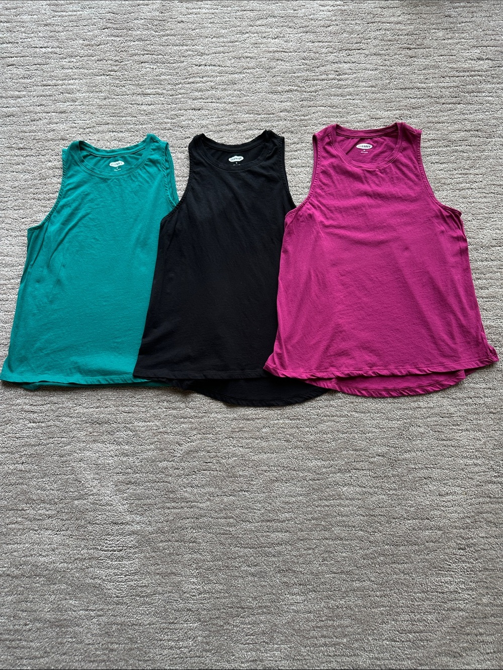 Old Navy Women's Scoop Tank Tops - Teal, Black & Magenta